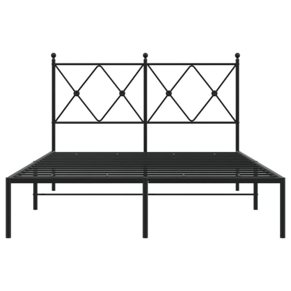 vidaXL Metallinen sängynrunko päädyllä musta 120x190 cm