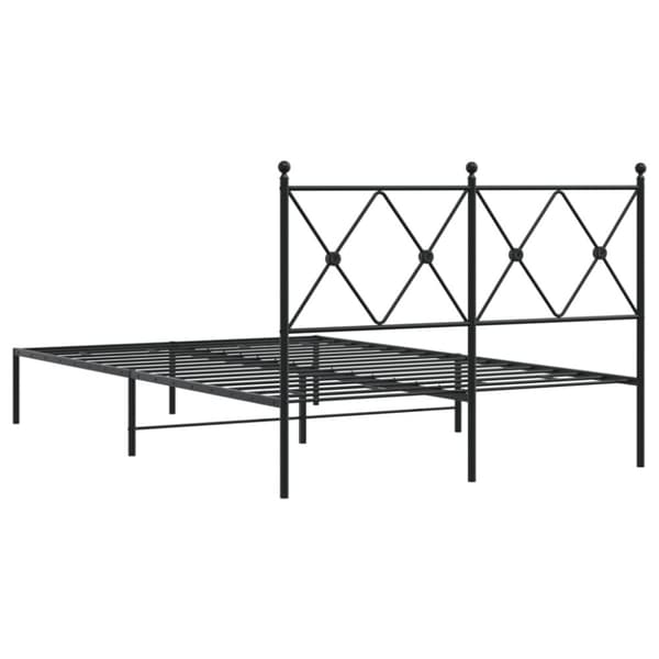 vidaXL Metallinen sängynrunko päädyllä musta 120x190 cm