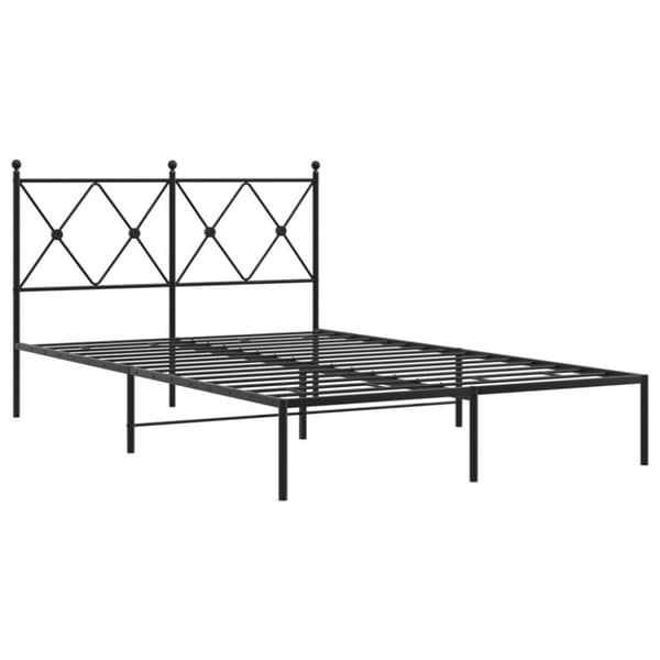 vidaXL Metallinen sängynrunko päädyllä musta 120x190 cm