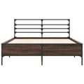 Miniatyrbilde 3 av 9: vidaXL Sengeramme brun eik 140x190 cm konstruert tre og metall