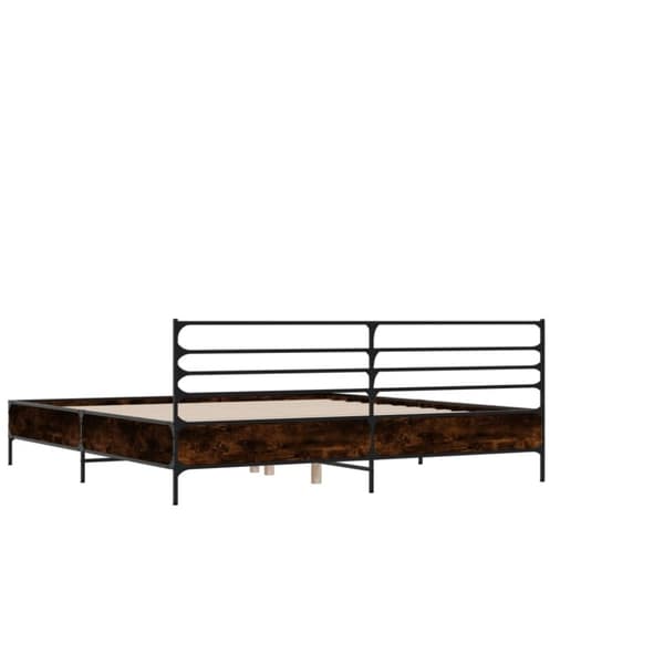 vidaXL Sengeramme brun eik 140x190 cm konstruert tre og metall