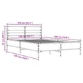 Miniatyrbilde 8 av 9: vidaXL Sengeramme brun eik 140x190 cm konstruert tre og metall