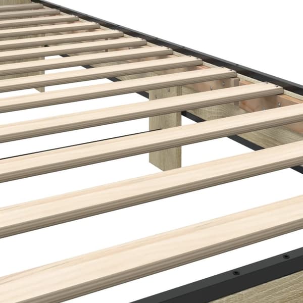 vidaXL sengeramme 90x200 cm konstrueret træ og metal sonoma-eg
