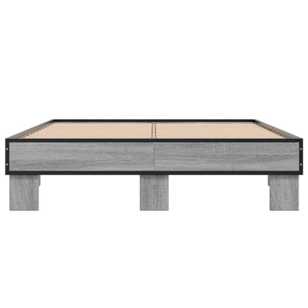 vidaXL Sengeramme grå sonoma 120x200 cm konstruert tre og metall