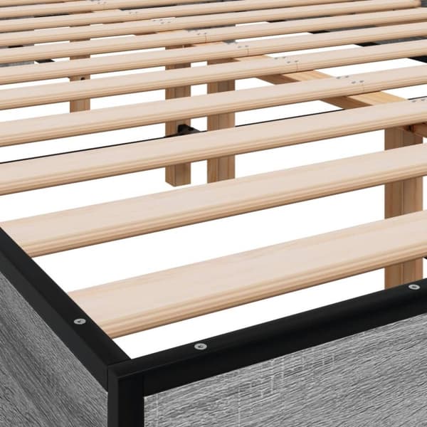 vidaXL Sengeramme grå sonoma 120x200 cm konstruert tre og metall