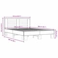 Miniatyrbilde 8 av 9: vidaXL Sengeramme røkt eik 140x200 cm konstruert tre og metall