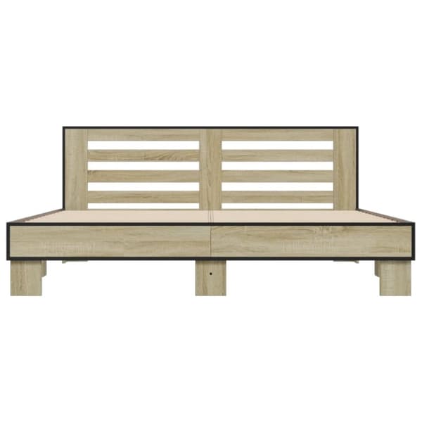 vidaXL Sengeramme sonoma eik 200x200 cm konstruert tre og metall