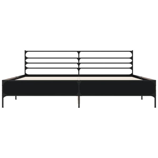 vidaXL sengestel 200x200 cm konstrueret træ og metal sort
