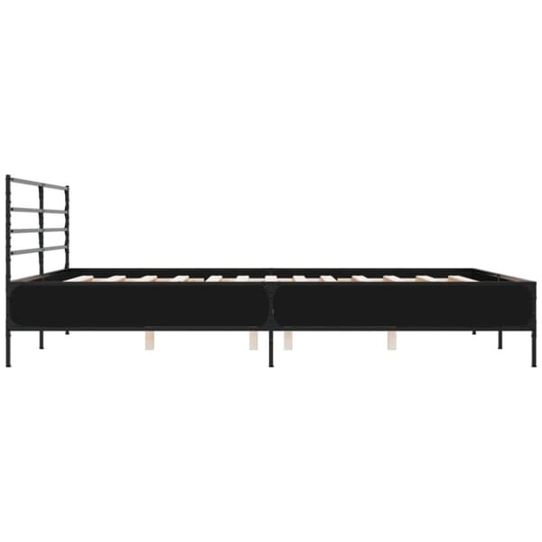 vidaXL sengestel 200x200 cm konstrueret træ og metal sort