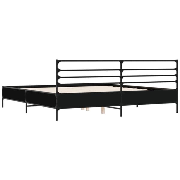 vidaXL sengestel 200x200 cm konstrueret træ og metal sort