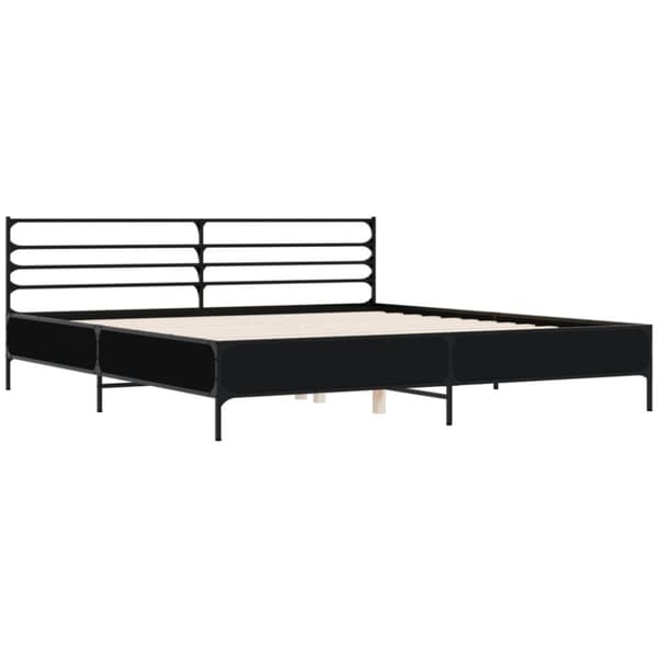 vidaXL sengestel 200x200 cm konstrueret træ og metal sort