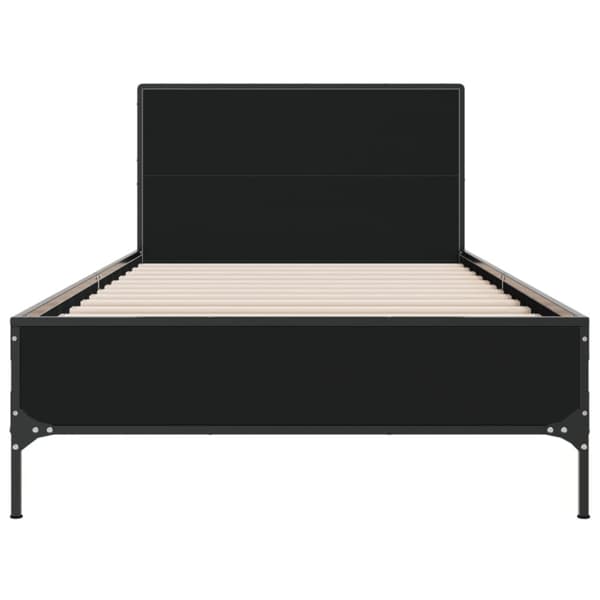 vidaXL Sängynrunko musta 100x200 cm tekninen puu ja metalli
