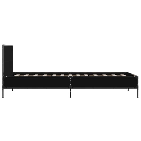 vidaXL Sängynrunko musta 100x200 cm tekninen puu ja metalli
