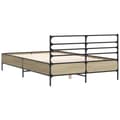 Miniatyrbillede 5 af 9: vidaXL sengestel 140x200 cm konstrueret træ og metal sonoma-eg