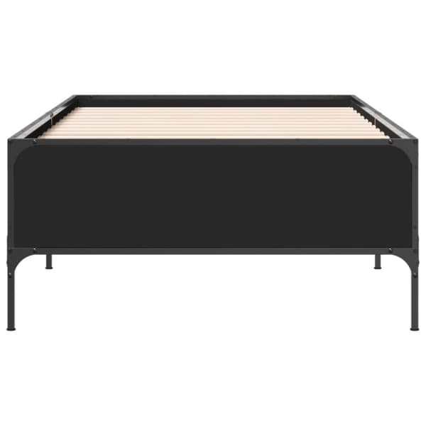 vidaXL Sängynrunko musta 75x190 cm tekninen puu ja metalli