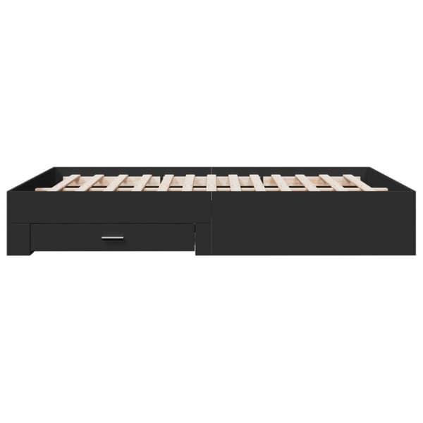 vidaXL Sengeramme med skuffer svart 140x200 cm konstruert tre