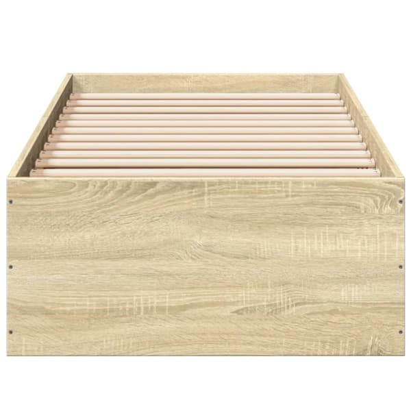 vidaXL Sängynrunko Sonoma-tammi 90x200 cm tekninen puu