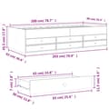 Miniatyrbilde 9 av 10: vidaXL Dagseng med skuffer uten Madrass Hvit 90x200 cm