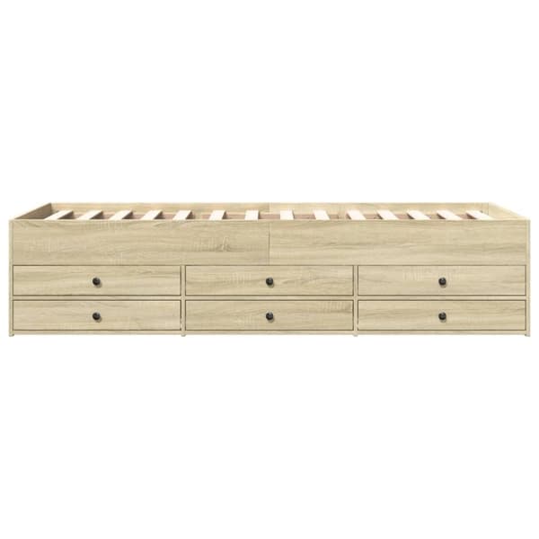 vidaXL daybed med skuffer uden madras 90x200 cm sonoma-eg