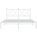 Miniatyrbilde 3 av 8: vidaXL Sengeramme i metall med hodegavl hvit 140x190 cm