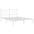 Miniatyrbilde 1 av 8: vidaXL Sengeramme i metall med hodegavl hvit 140x190 cm
