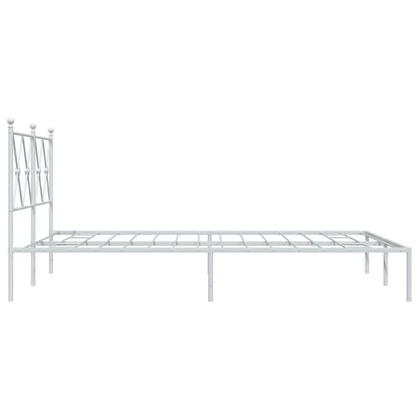 vidaXL sengeramme med sengegavl 140x190 cm metal hvid