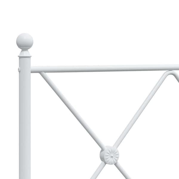 vidaXL sengeramme med sengegavl 140x190 cm metal hvid