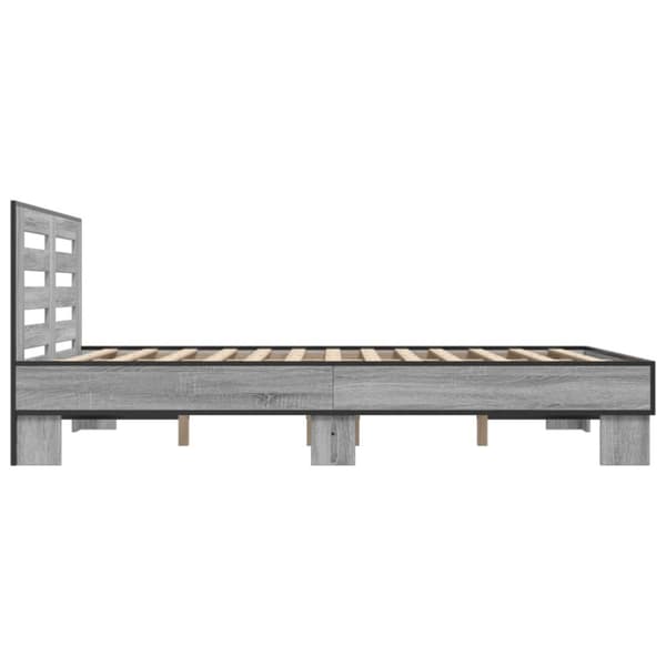 vidaXL Sengeramme grå sonoma 120x200 cm konstruert tre og metall