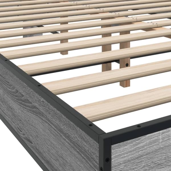 vidaXL Sengeramme grå sonoma 120x200 cm konstruert tre og metall