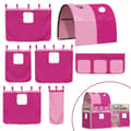 Miniatyrbillede 10 af 11: vidaXL køjeseng med gardiner 75x190 cm massivt fyrretræ pink