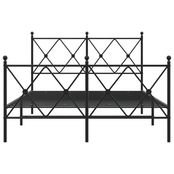 vidaXL sengeramme med sengegavl og fodgærde 120x190 cm metal sort