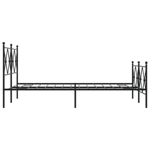 vidaXL sengeramme med sengegavl og fodgærde 120x190 cm metal sort