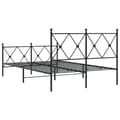 Miniatyrbillede 5 af 8: vidaXL sengeramme med sengegavl og fodgærde 120x190 cm metal sort
