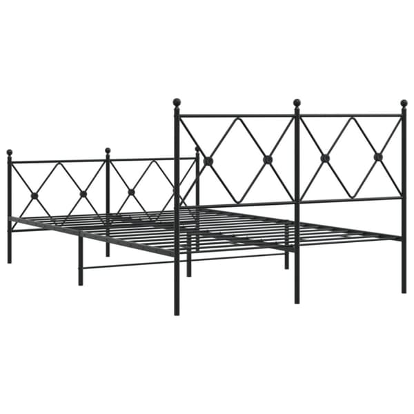 vidaXL sengeramme med sengegavl og fodgærde 120x190 cm metal sort