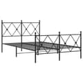Miniatyrbillede 1 af 8: vidaXL sengeramme med sengegavl og fodgærde 120x190 cm metal sort