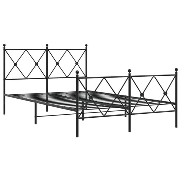 vidaXL sengeramme med sengegavl og fodgærde 120x190 cm metal sort