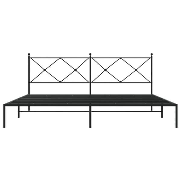 vidaXL sengeramme med sengegavl 193x203 cm metal sort