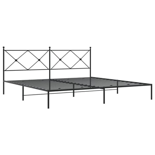 vidaXL sengeramme med sengegavl 193x203 cm metal sort