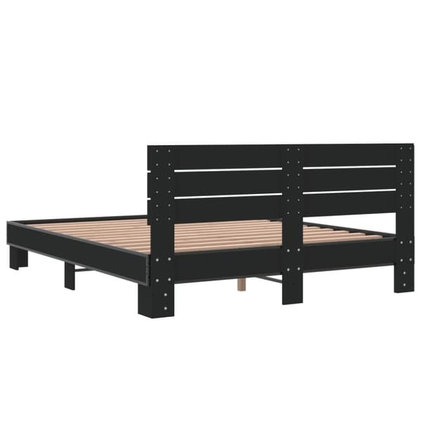 vidaXL Sengeramme svart 150x200 cm konstruert tre og metall