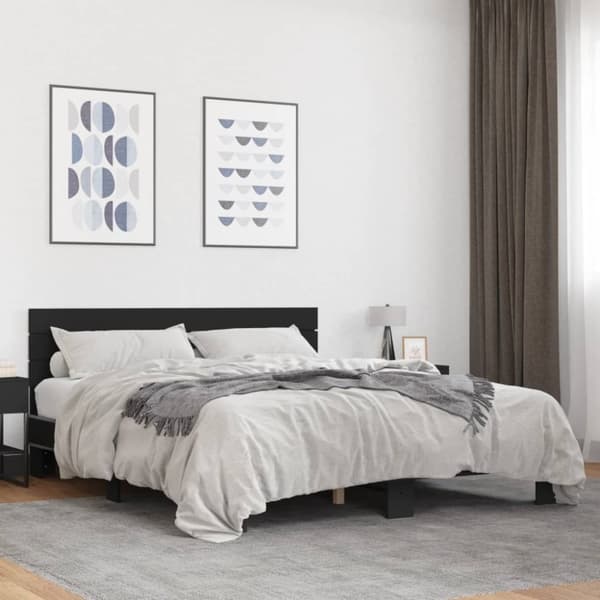 vidaXL Sengeramme svart 150x200 cm konstruert tre og metall