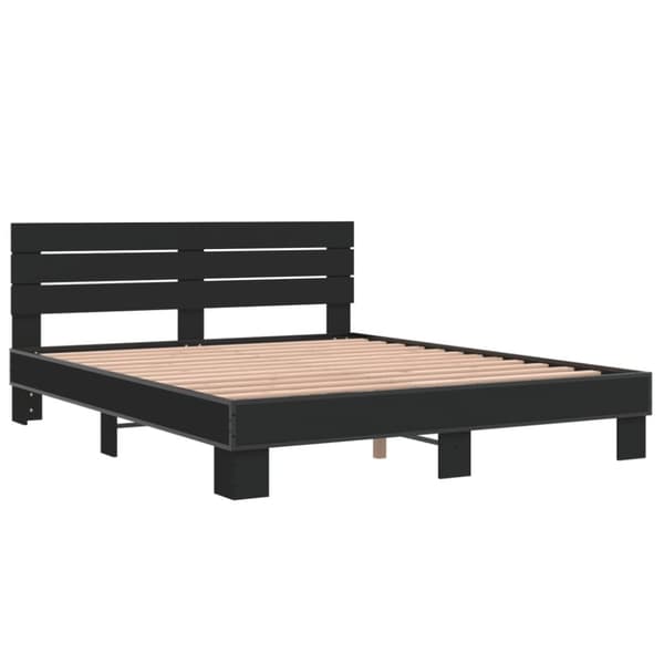 vidaXL Sengeramme svart 150x200 cm konstruert tre og metall