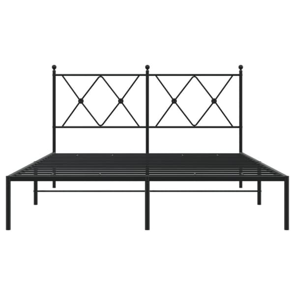 vidaXL sengeramme med sengegavl 135x190 cm metal sort