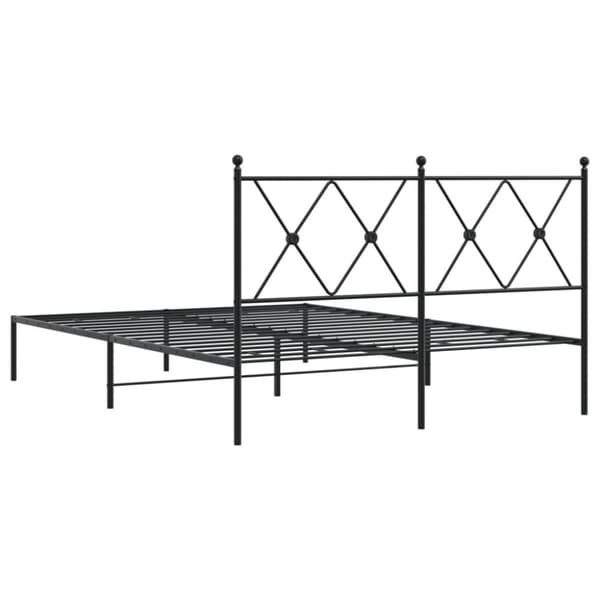vidaXL sengeramme med sengegavl 135x190 cm metal sort
