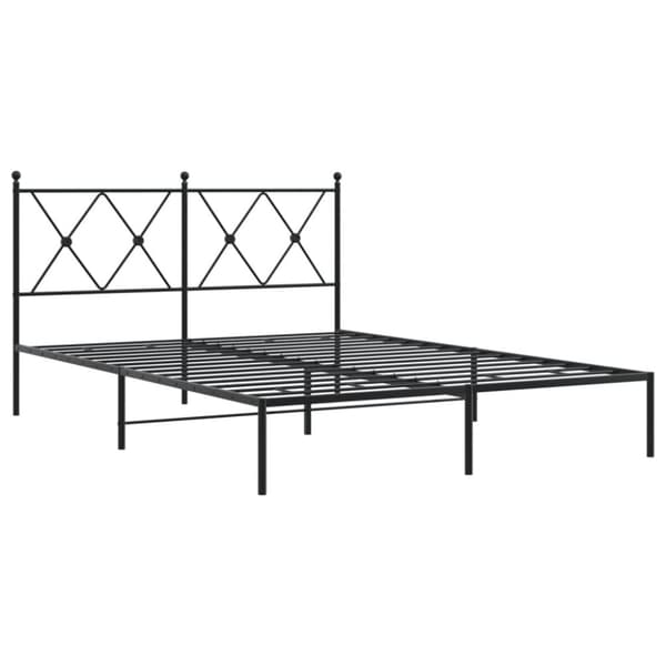 vidaXL sengeramme med sengegavl 135x190 cm metal sort
