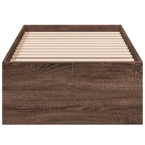 vidaXL sengeramme 90x190 cm konstrueret træ brun egetræsfarve
