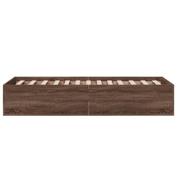 vidaXL sengeramme 90x190 cm konstrueret træ brun egetræsfarve