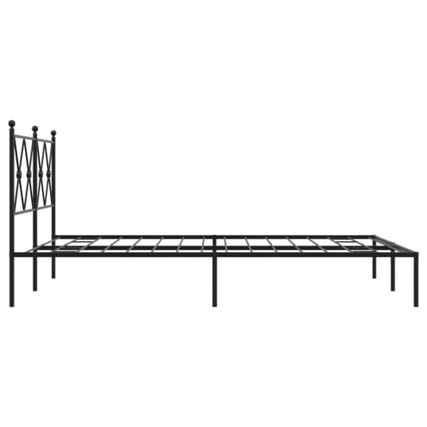 vidaXL Sengeramme i metall med sengegavl svart 140x200 cm