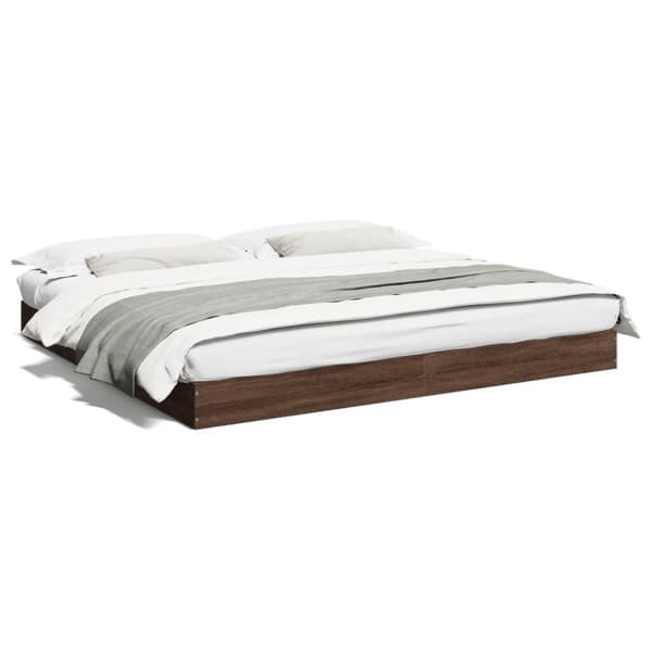 vidaXL Sengeramme uten madrass brun eik 180x200 cm konstruert tre