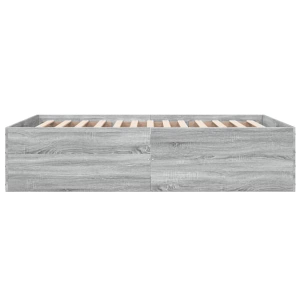 vidaXL Sengeramme grå sonoma 135x190 cm konstruert tre
