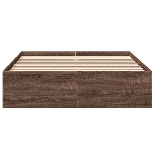 vidaXL Sängynrunko ruskea tammi 135x190 cm tekninen puu